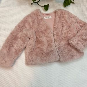 H&M 2T-4T Pink Fluffy Jacket